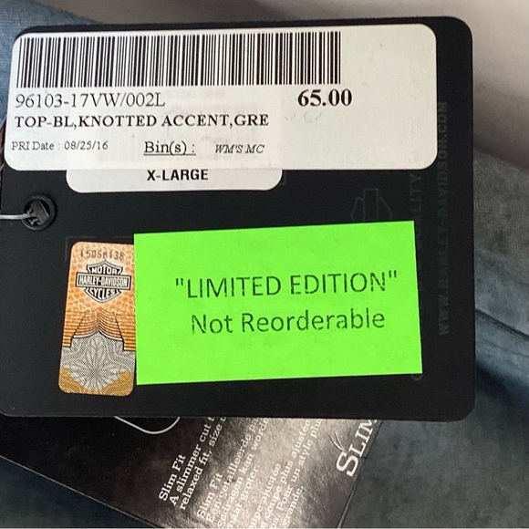 NWT XL Harley-Davidson Women’s 2016 Limited Edition Gray Knotted SS Shirt - Picture 6 of 13